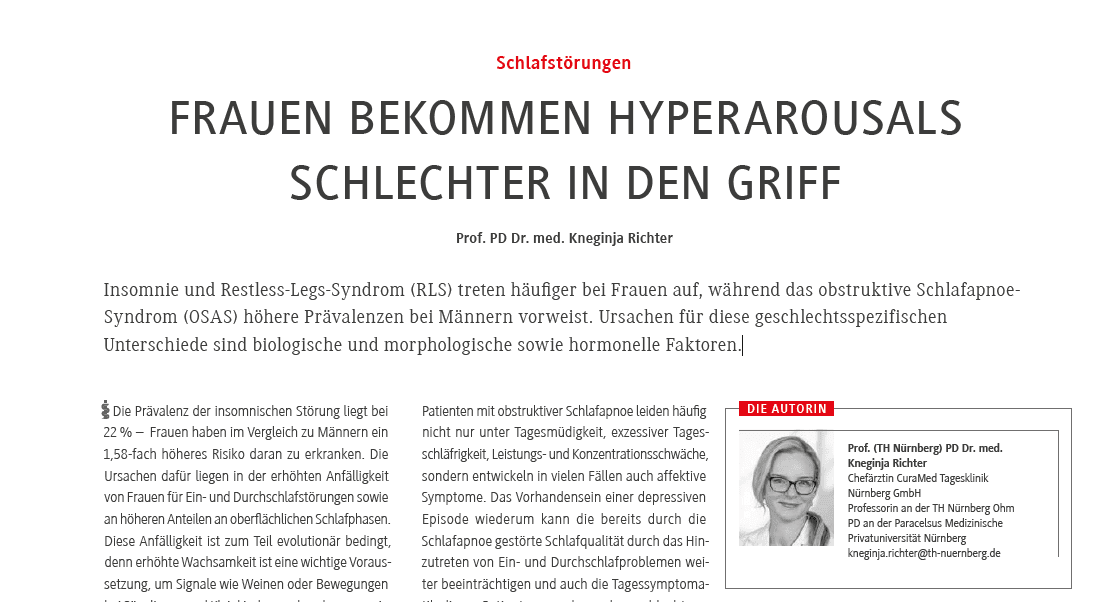 Frauen bekommen Hyperarousals schlechter in den Griff